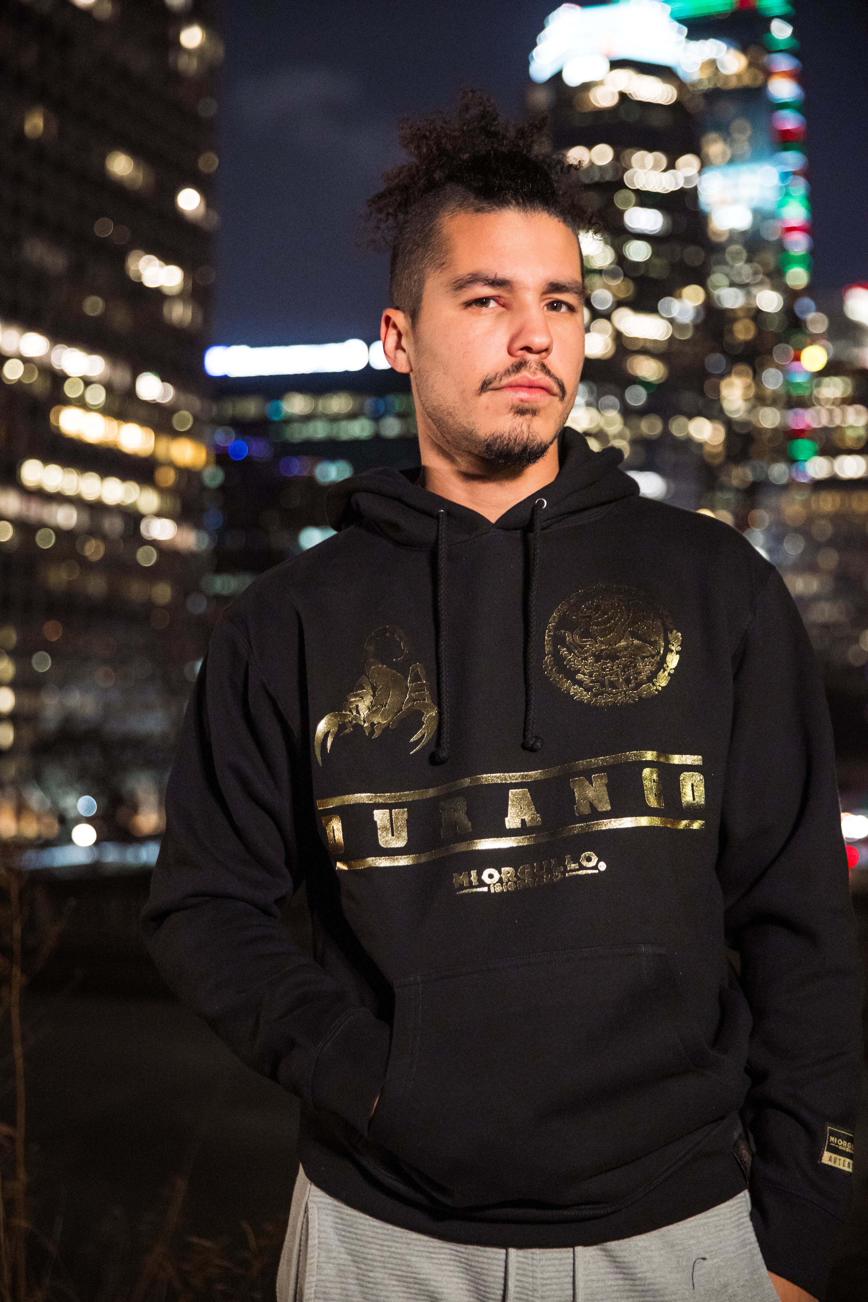 SUDADERA CON CAPUCHA GOLD RUSH DURANGO NEGRA PARA HOMBRE