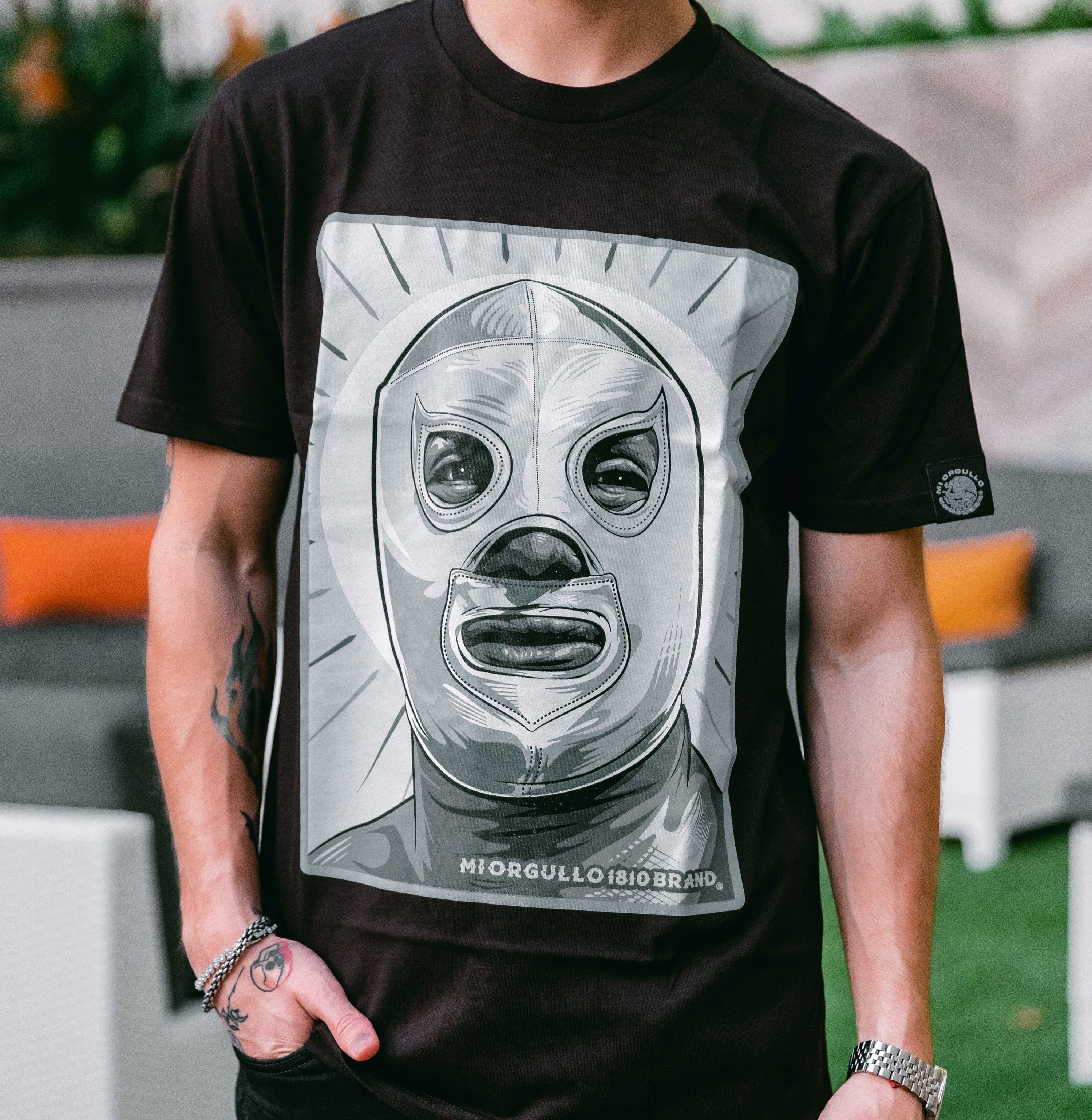 CAMISETA EL ENMASCARADO DE PLATA NEGRO