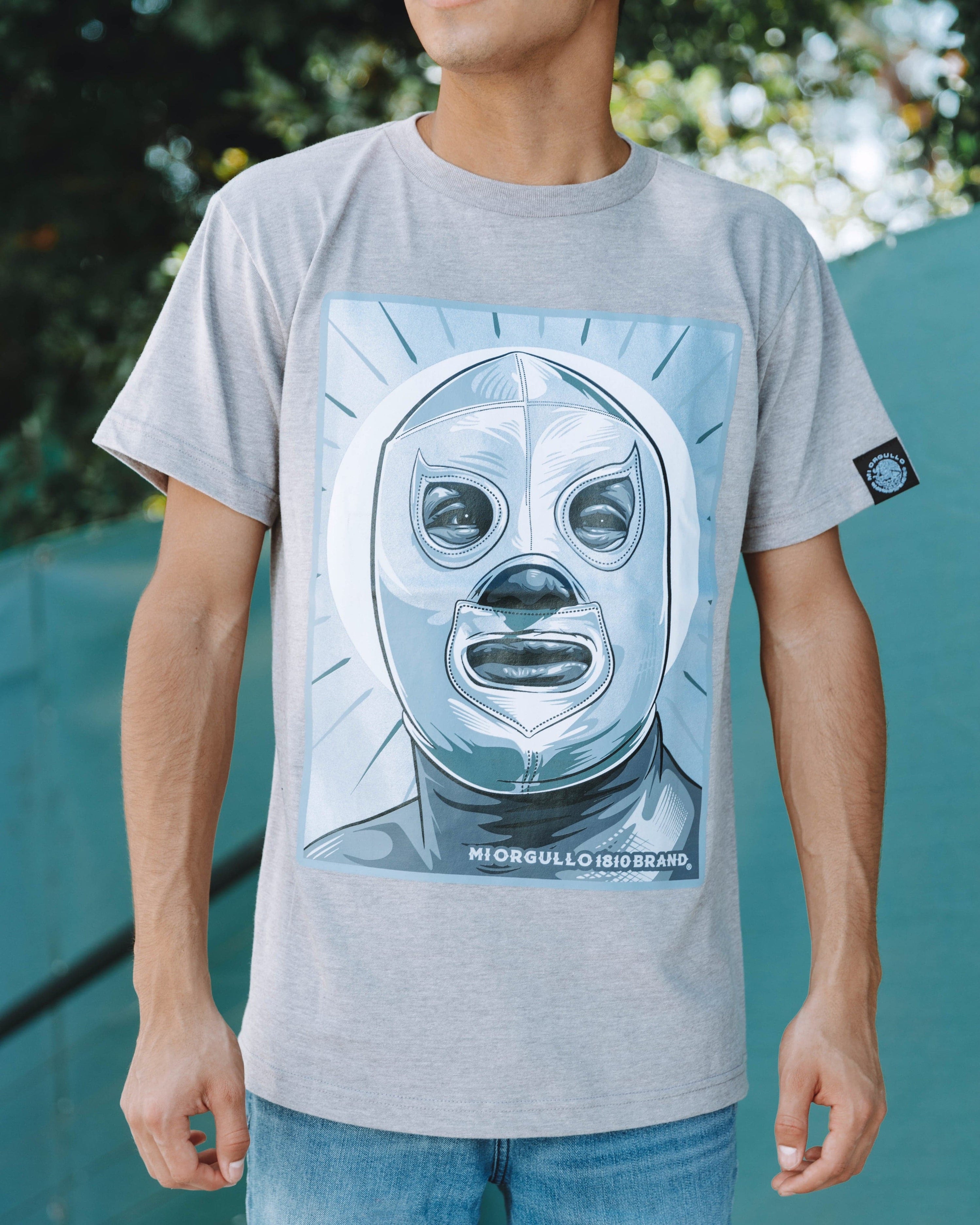 CAMISETA EL ENMASCARADO DE PLATA GRIS JASPEADO