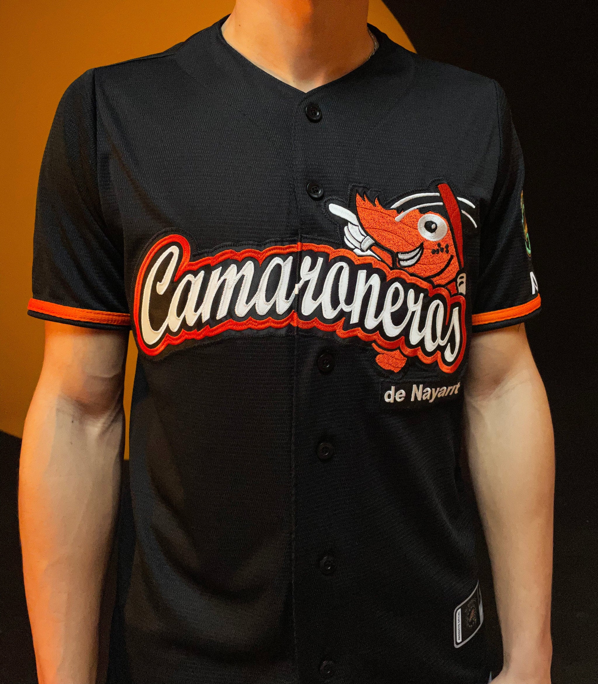 Los Camaroneros de Nayarit Mexican Baseball 3/4 Sleeve Men's Crew Neck T- Shirt (Small) Gray