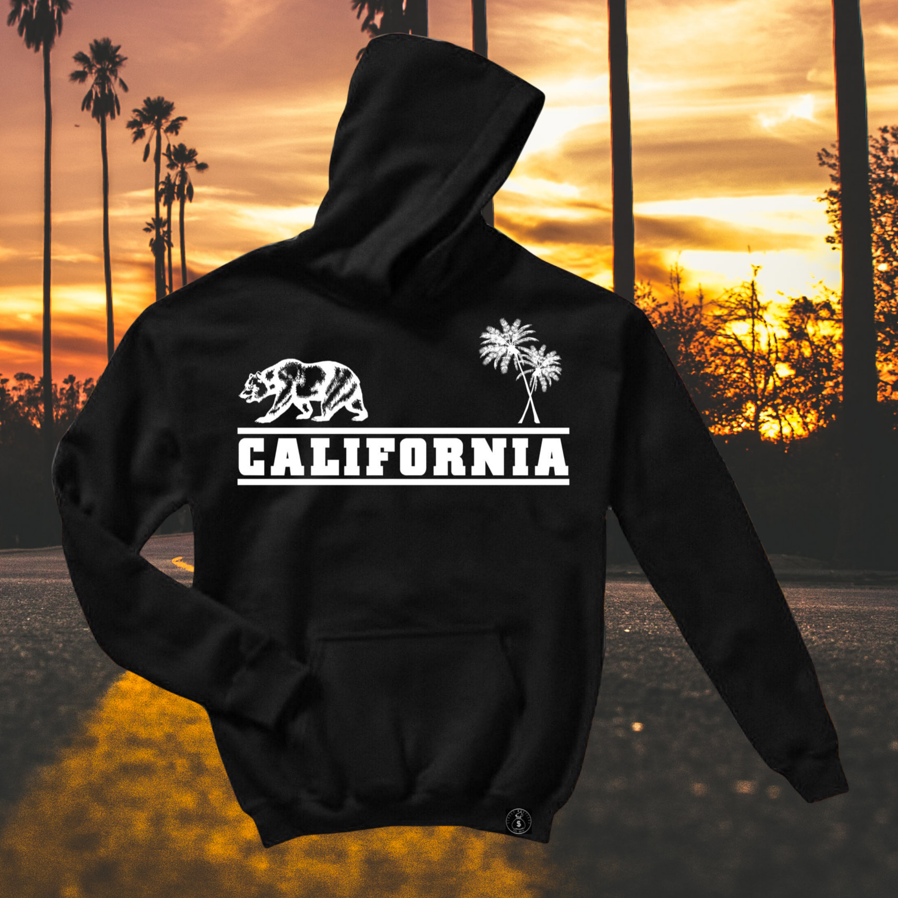 SUDADERA CON CAPUCHA NEGRA DE CALIFORNIA