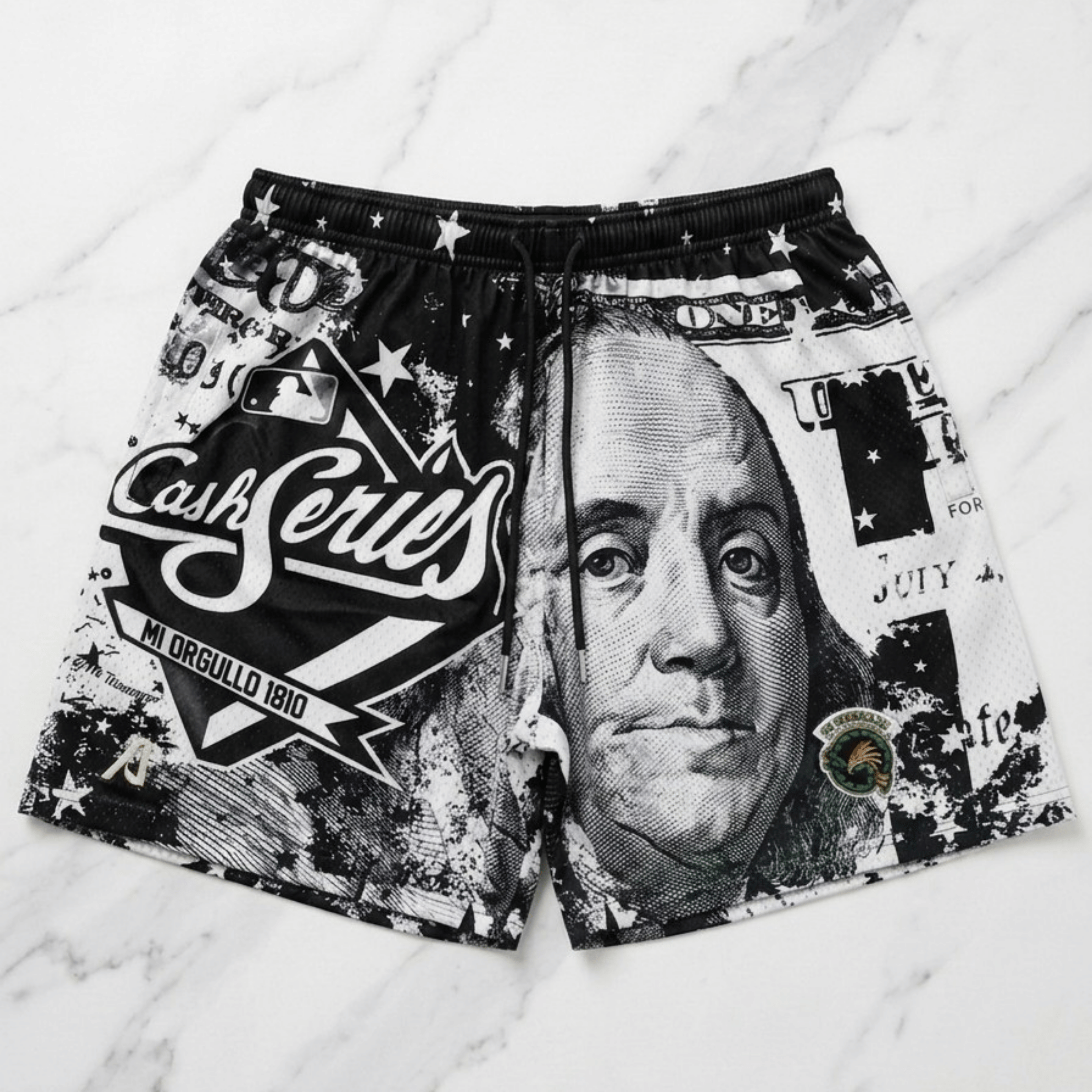 PANTALONES CORTOS DE MALLA SERIE CASH NEGRO