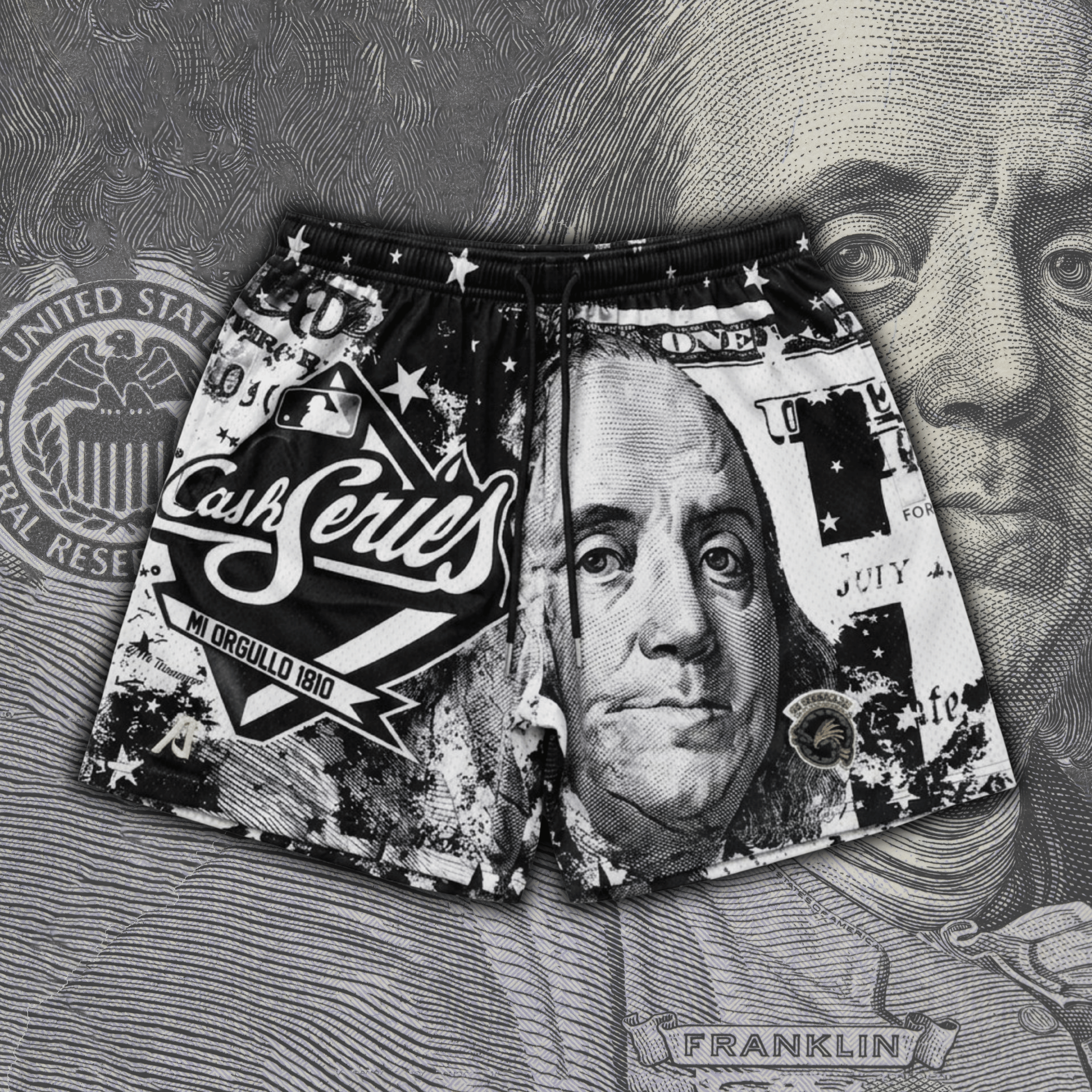PANTALONES CORTOS DE MALLA SERIE CASH NEGRO