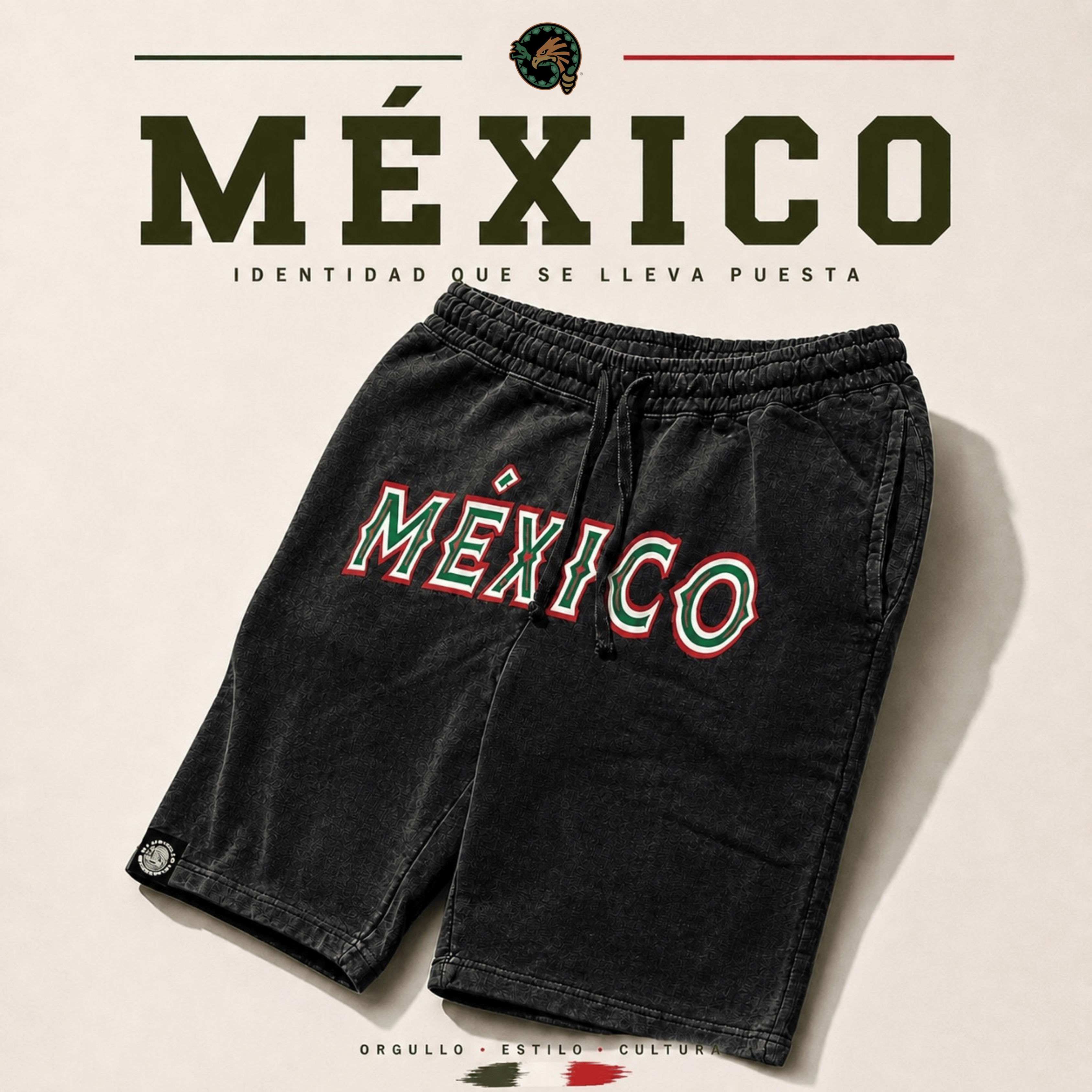 PANTALONES CORTOS NEGROS VINTAGE MÉXICO