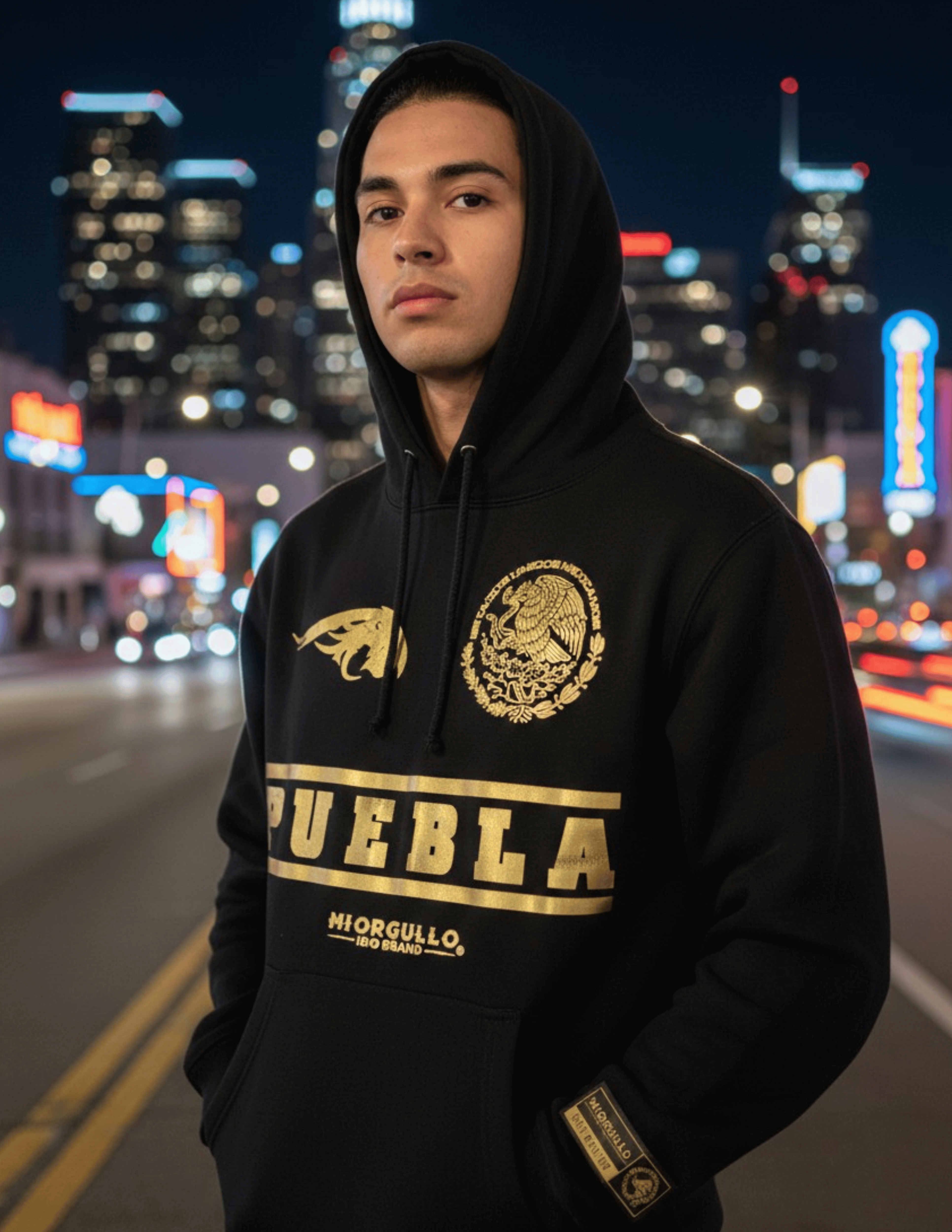 Puebla Hoodie – Premium Gold Print