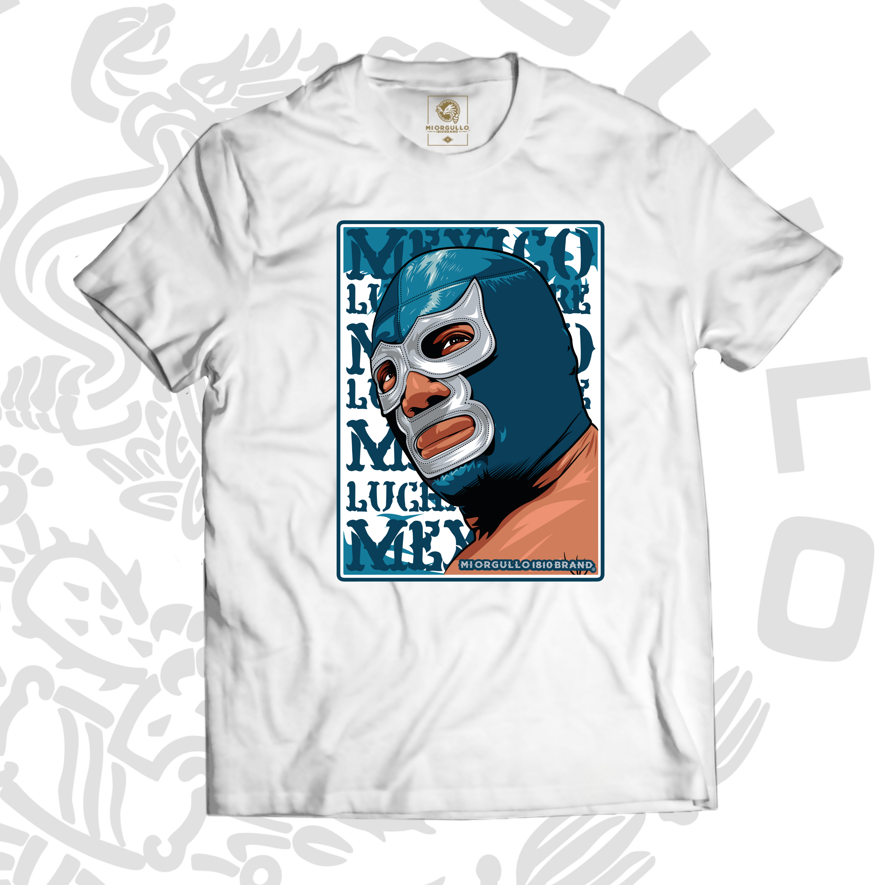 CAMISETA AZUL DMN BLANCA