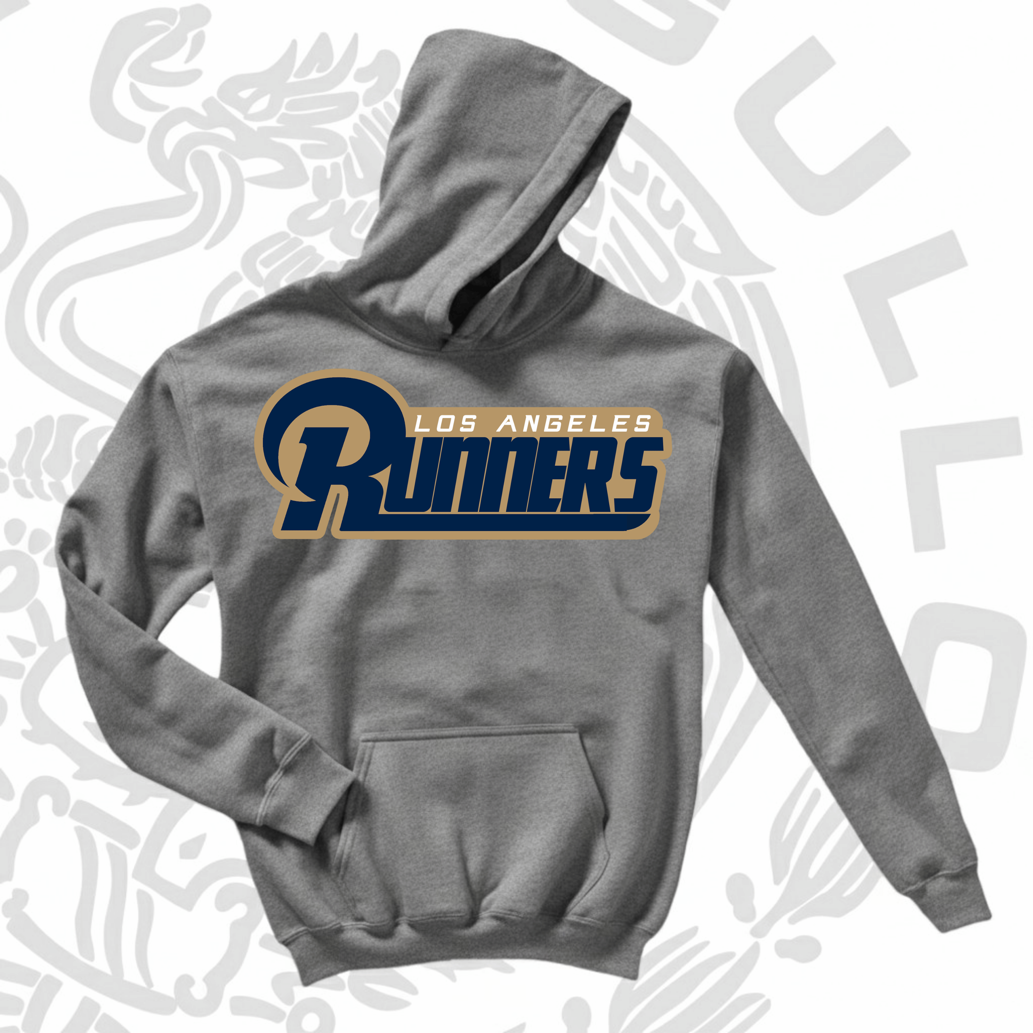 Sudadera con capucha Los Angeles Runners (gris jaspeado)
