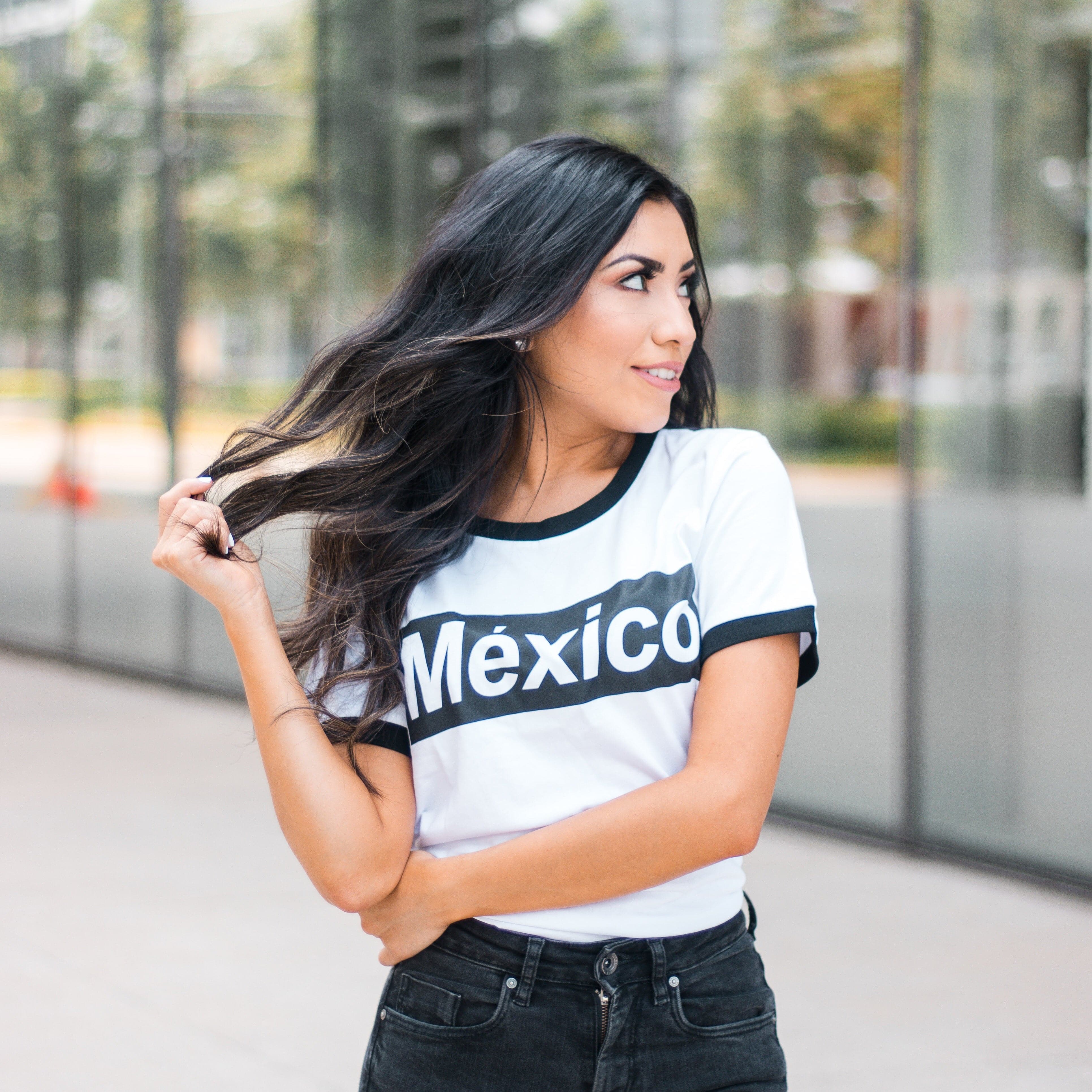 México Women Tee (White/Black)