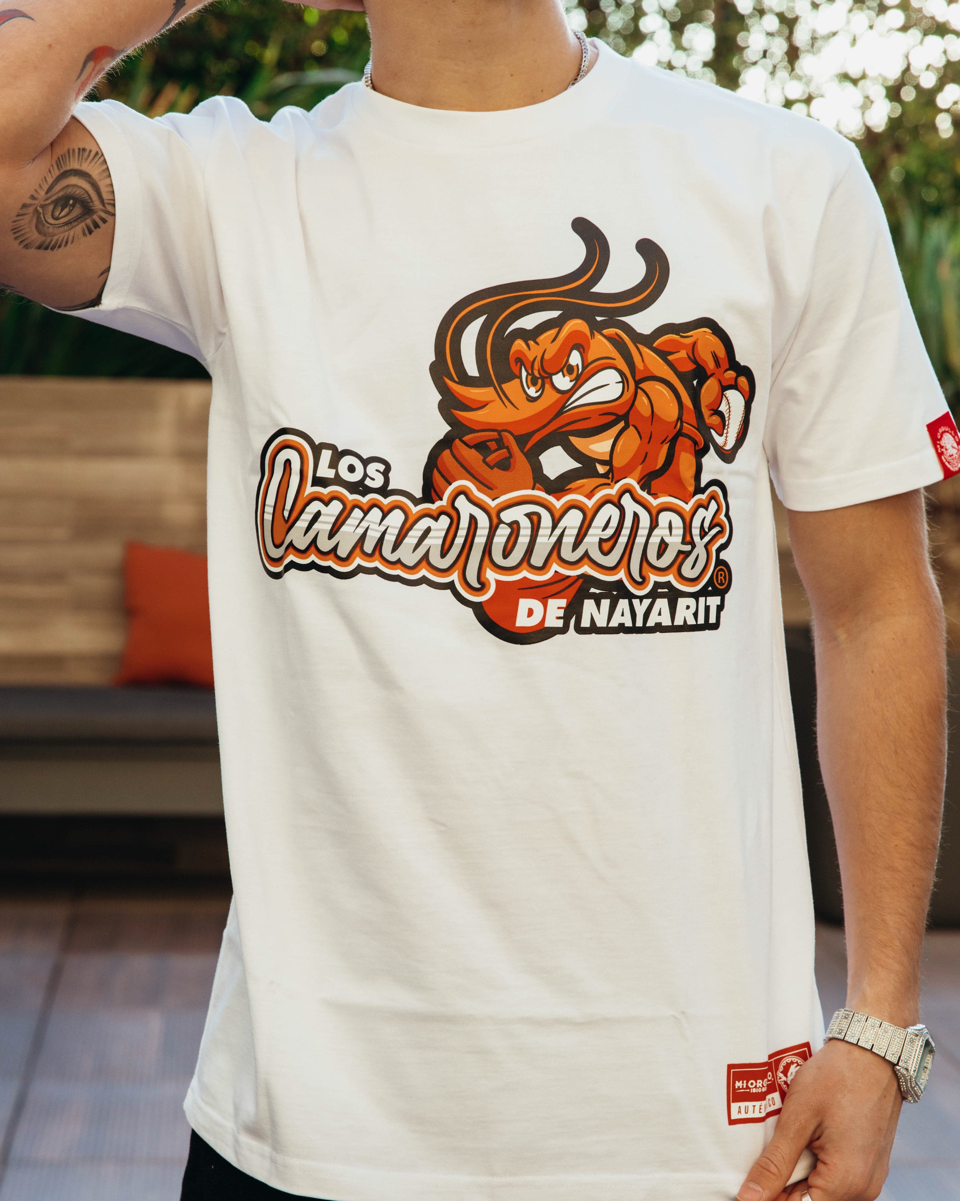 LOS CAMARONEROS DE NAYARIT WHITE T-SHIRT