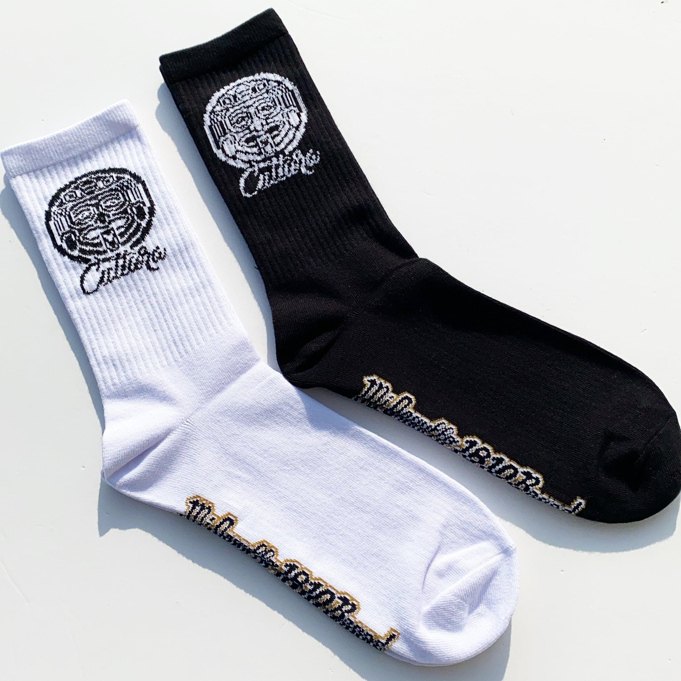 CULTURA / SOCKS 2 PCS BLACK/WHITE