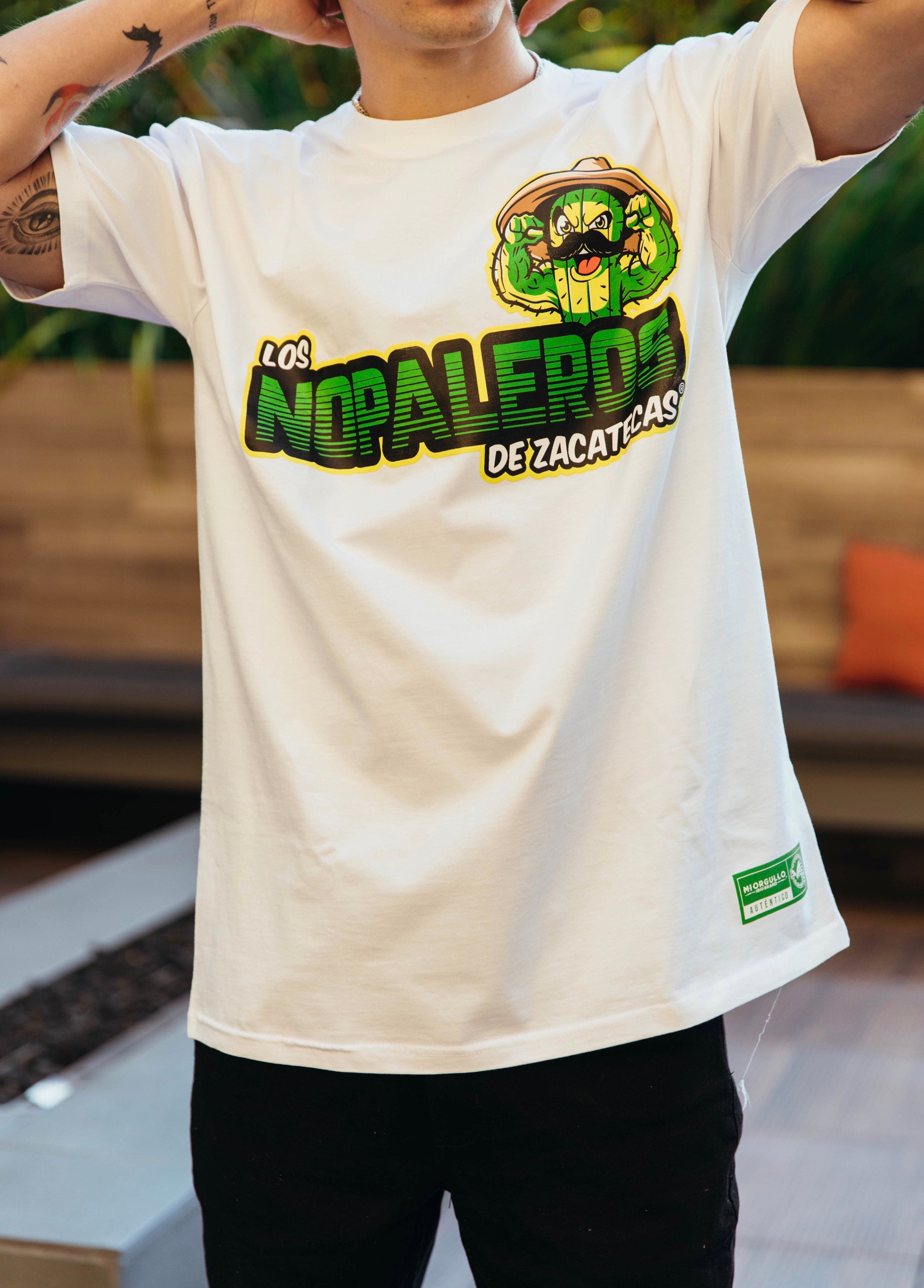 LOS NOPALEROS DE ZACATECAS WHITE T-SHIRT