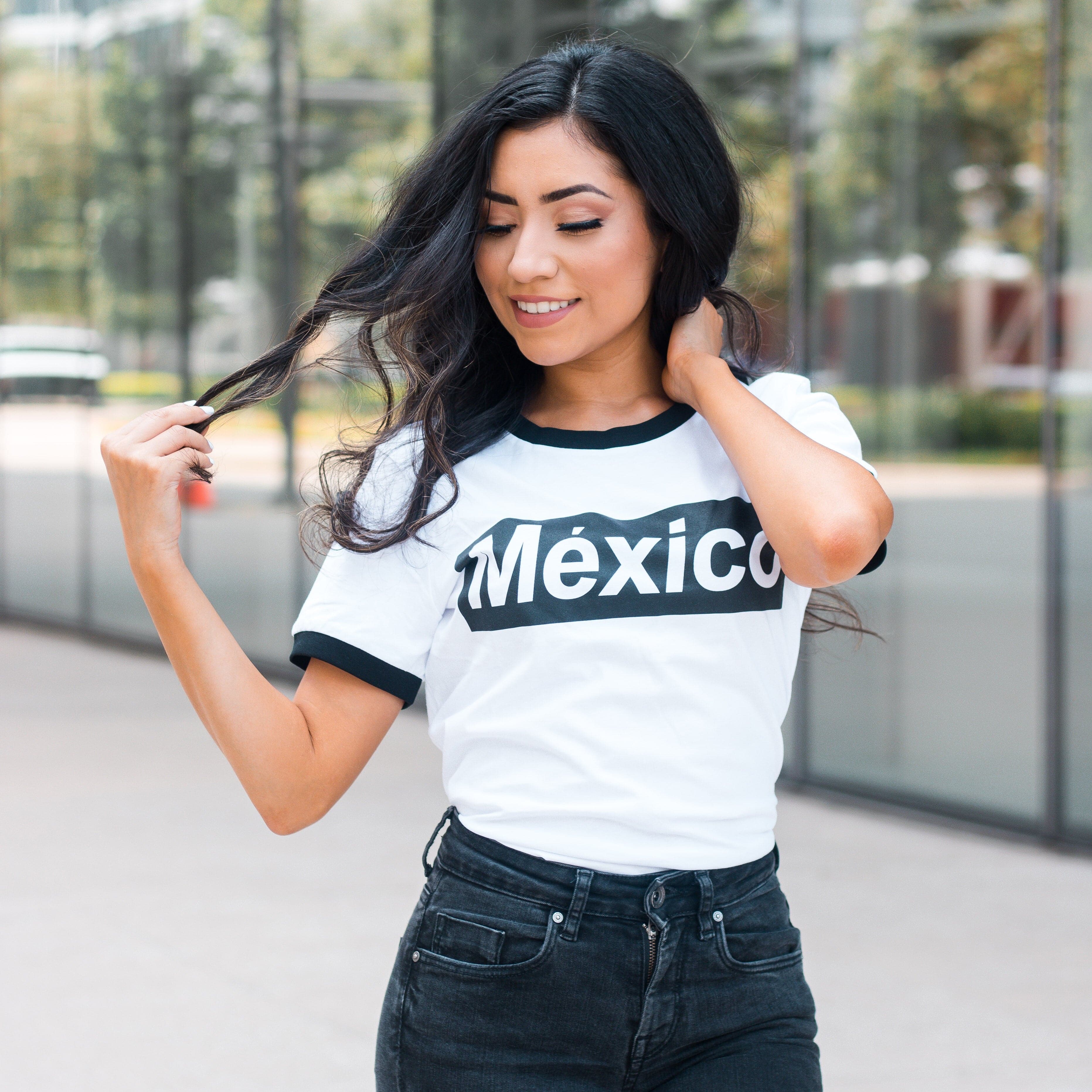 México Women Tee (White/Black)