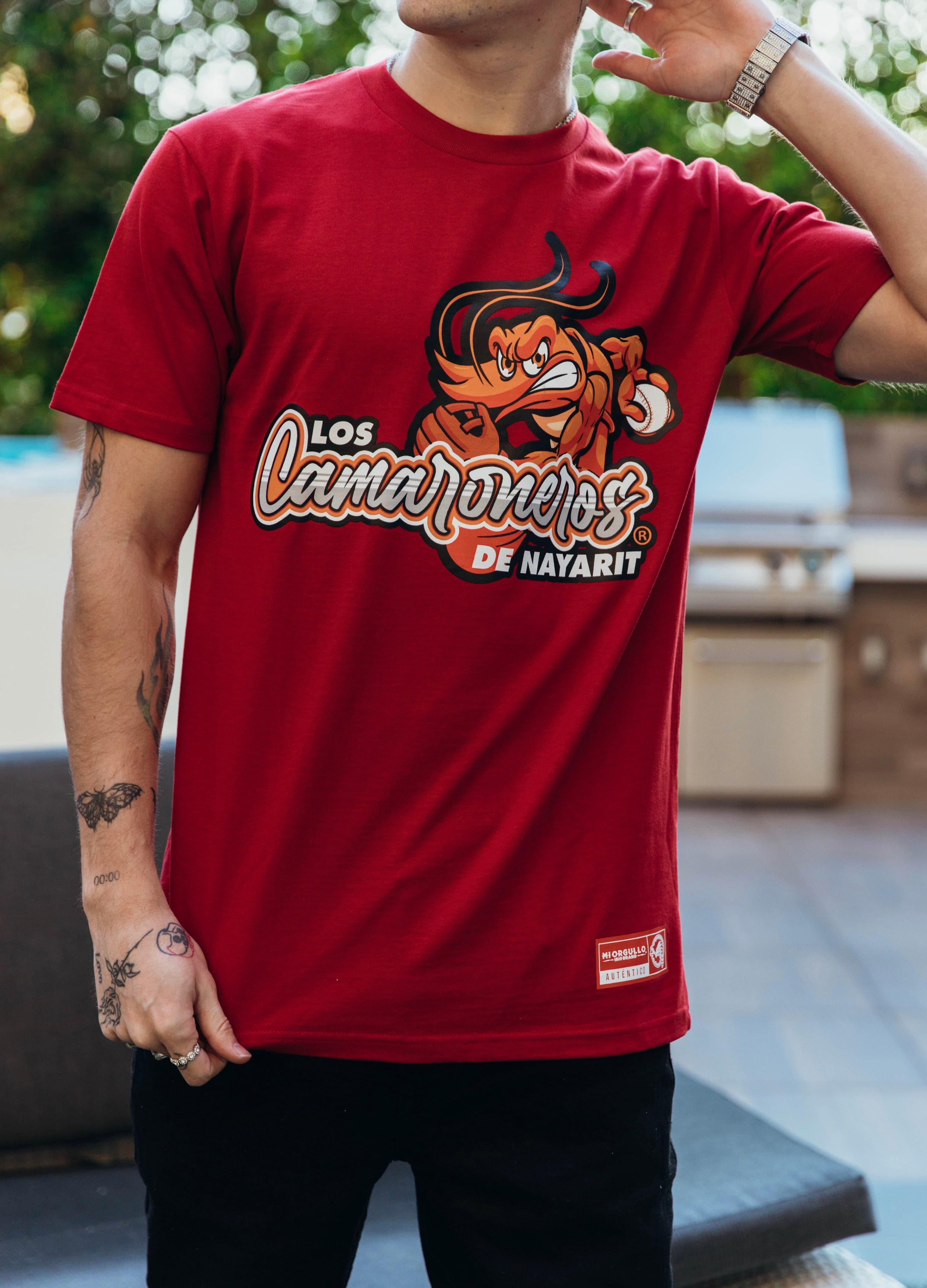 LOS CAMARONEROS DE NAYARIT CARDINAL T-SHIRT